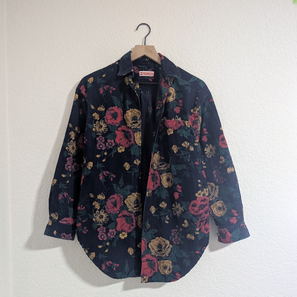 Vintage Merona Corduroy Metal Button-Up Top